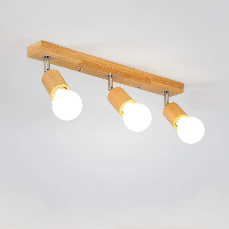 plafonnier moderne à leds en bois nordique pour intérieur - vue 3 sur 8
