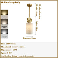 lustre en marbre nordique simple cuivre pour bar café