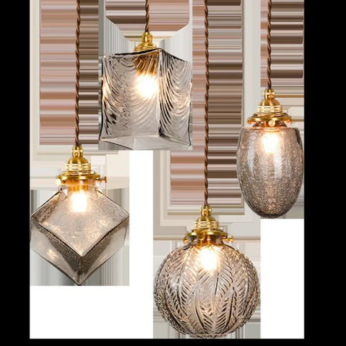 Pendelleuchte aus japanischem Glas im Vintage-Stil für industrielle Einrichtung - vue 3 sur 10