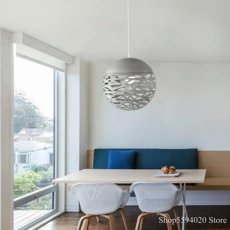 Moderne LED-Pendelleuchte aus Metall für dekorative Innenräume - vue 4 sur 8