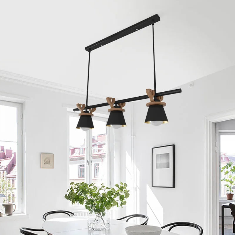 LED-Pendelleuchte im nordischen Stil mit Elchdekor - vue 4 sur 12
