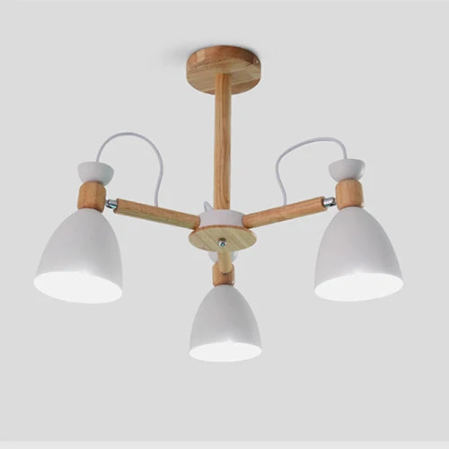lustre moderne bois massif simple plafond hôtel