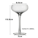 Verres a cocktail champagne martini vin a pied