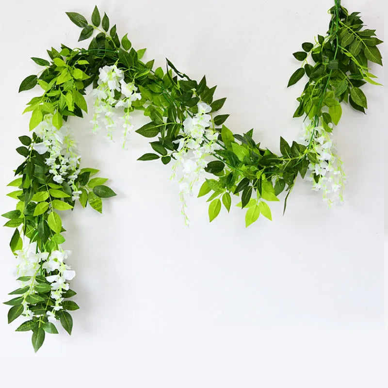 Guirlande de glycine artificielle pour décoration florale et festive