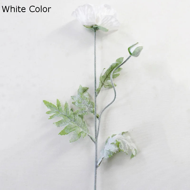 grande branche de fleurs artificielles pavot pour décoration printemps - vue 9 sur 9