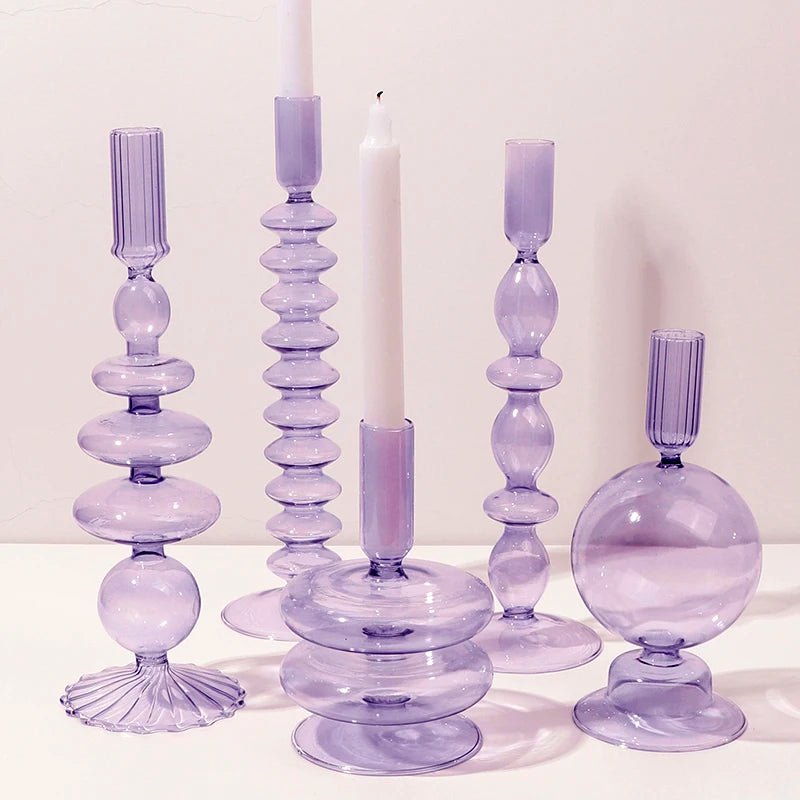 bougeoir en verre pour décoration romantique et festive - vue 2 sur 15