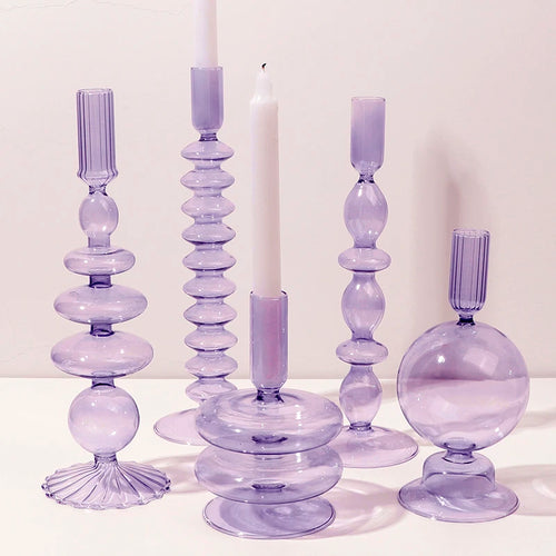 bougeoir en verre pour décoration romantique et festive