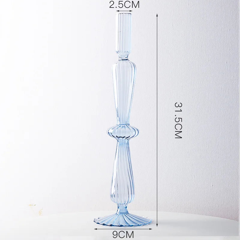 bougeoirs chandeliers décoration de mariage en cristal et verre - vue 9 sur 12