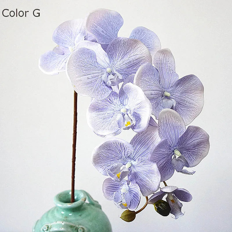 10 têtes d'orchidées artificielles rétro pour décorations élégantes - vue 11 sur 17