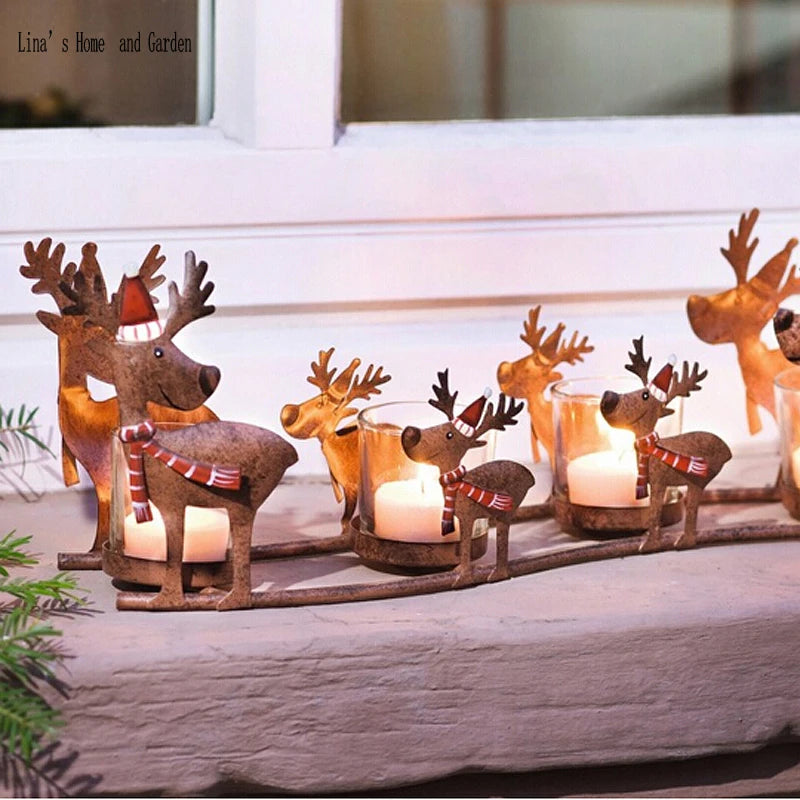 bougeoir en métal rétro éléphant fait main décoration de Noël - vue 5 sur 6