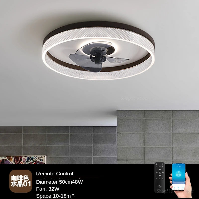 plafonnier moderne avec ventilateur et leds 3 couleurs - vue 15 sur 18