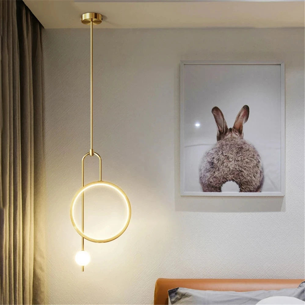 suspension en anneau led design nordique nouvelle collection 2021 - vue 5 sur 8