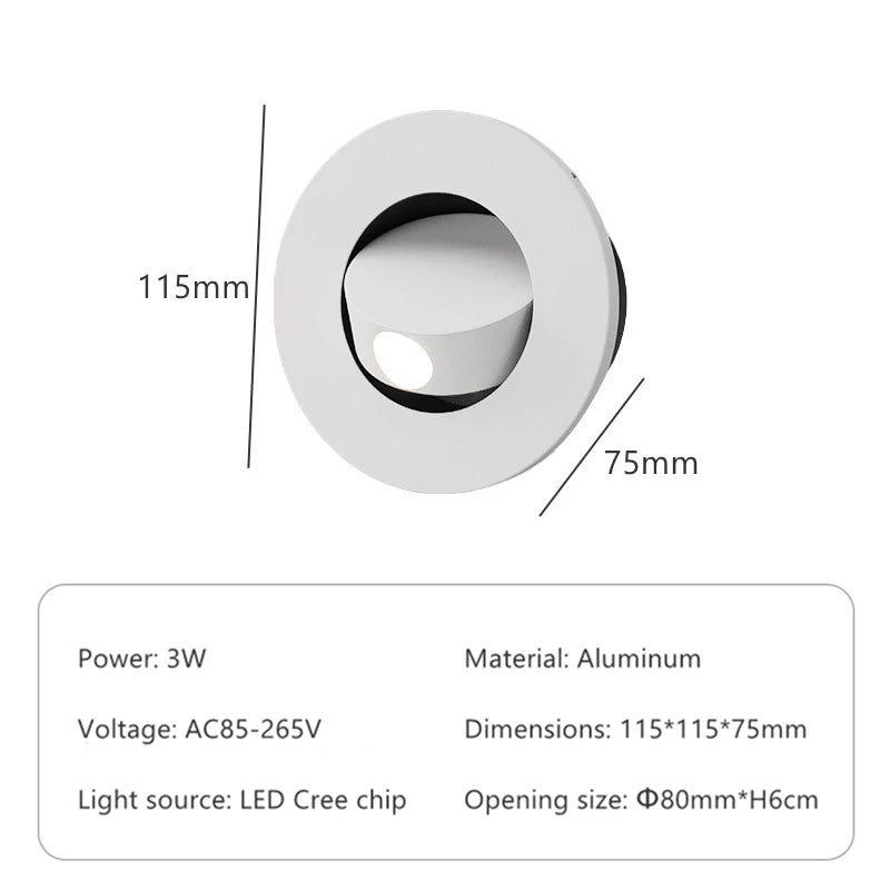 applique murale led rotative à 360 degrés avec interrupteur pliable