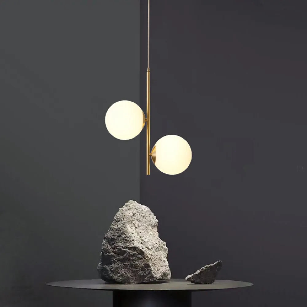 Moderne simple Cuivré Restaurant Suspension De Luxe Chevet Nordique Designer Créatif Personnalisé Acrylique Boule G9 Suspension - vue 5 sur 9