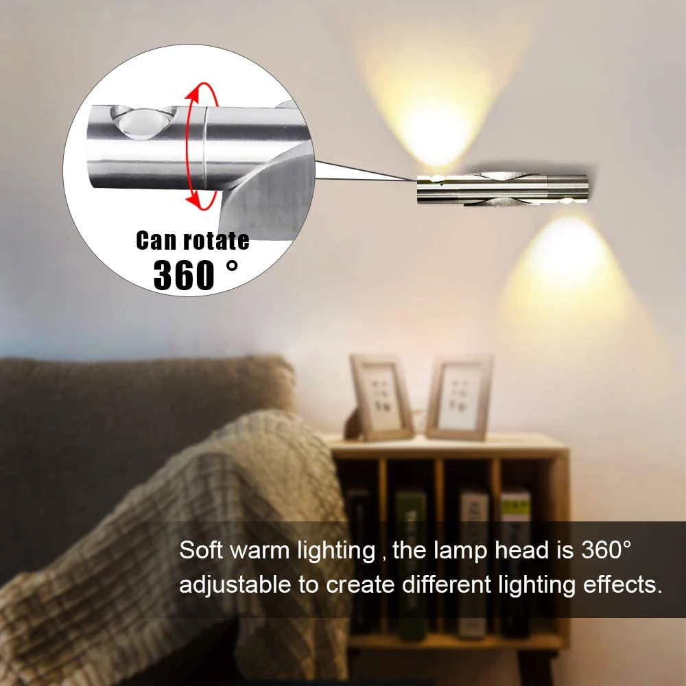 applique murale led moderne rotative et réglable décorative - vue 6 sur 7