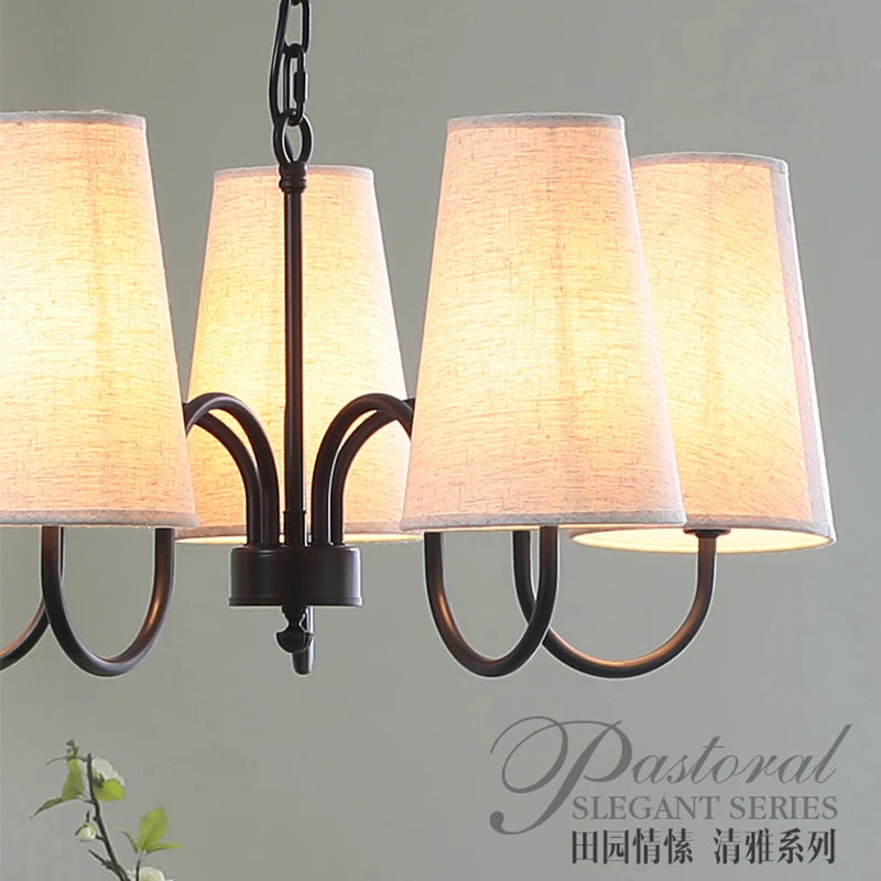 lustre moderne rétro en tissu pour intérieur élégant - vue 3 sur 8