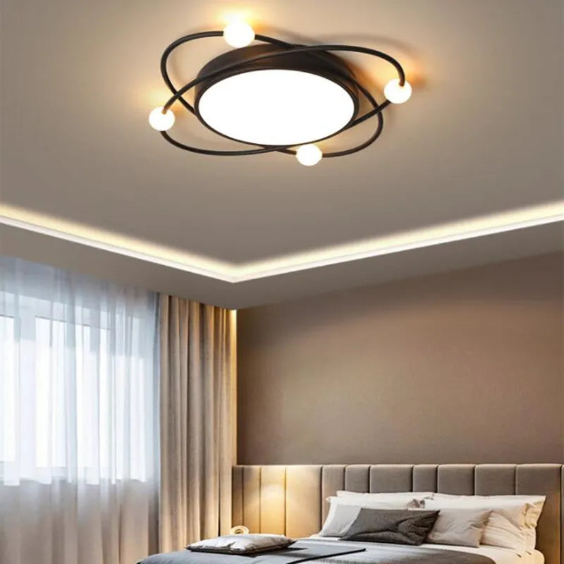 lustre rond moderne à led avec télécommande pour intérieur élégant - vue 5 sur 10