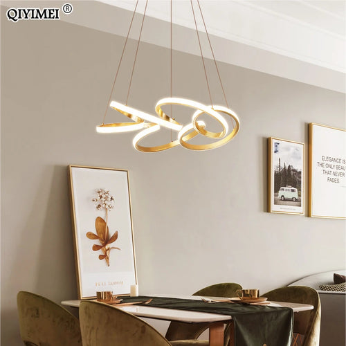 suspension plaqué or avec lumière led pour éclairage intérieur