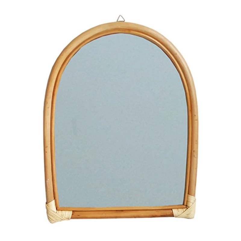 miroir mural suspendu en rotin pour un maquillage pratique - vue 14 sur 14