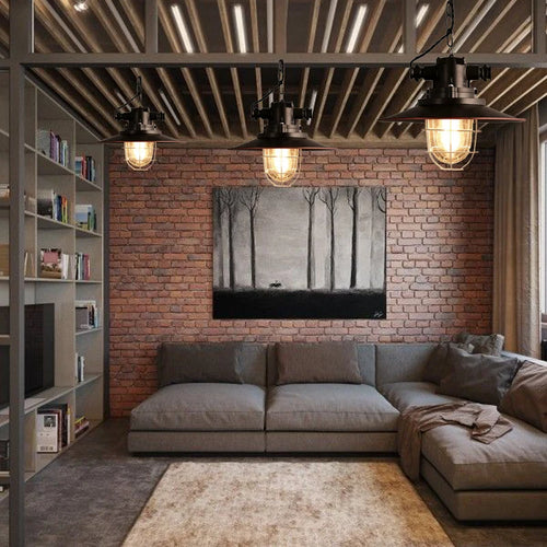 Amerikanischer Retro-Kronleuchter für Loft, Café, Pub und Büro - vue 4 sur 7