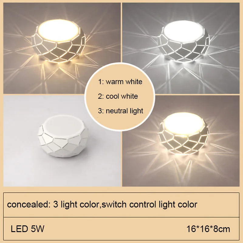 Moderne LED-Deckenleuchte Einfachheit 5 W 12 W - vue 14 sur 18