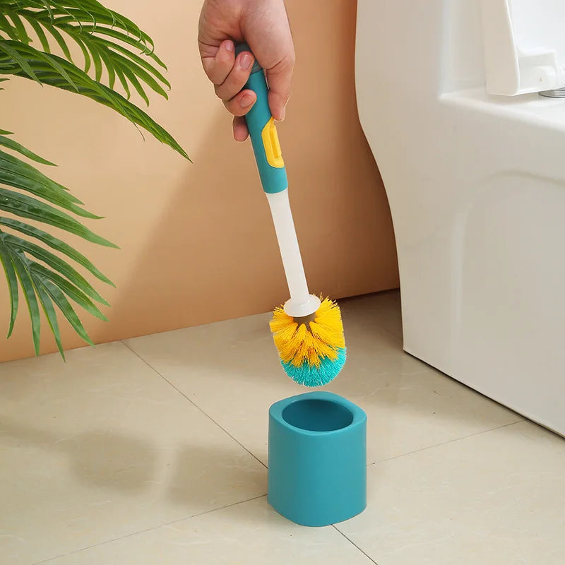 brosse de toilette à long manche avec détergent et accessoire mural - vue 4 sur 9