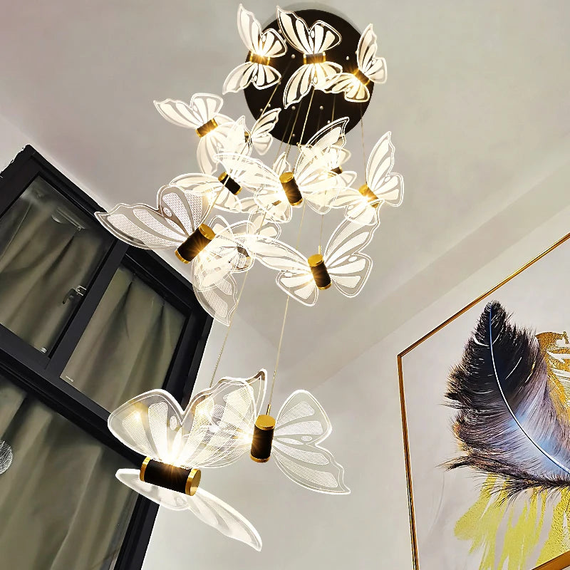 lustre moderne design papillon pour intérieur élégant et chaleureux - vue 4 sur 16