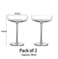 Lot de 2 verres coupe cristal 185 ml