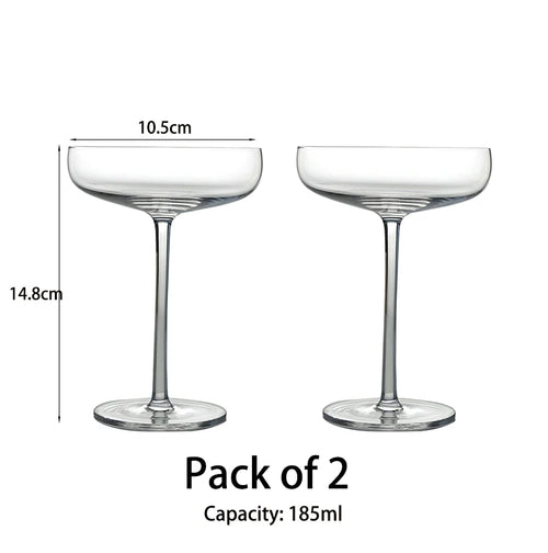 Lot de 2 verres coupe cristal 185 ml