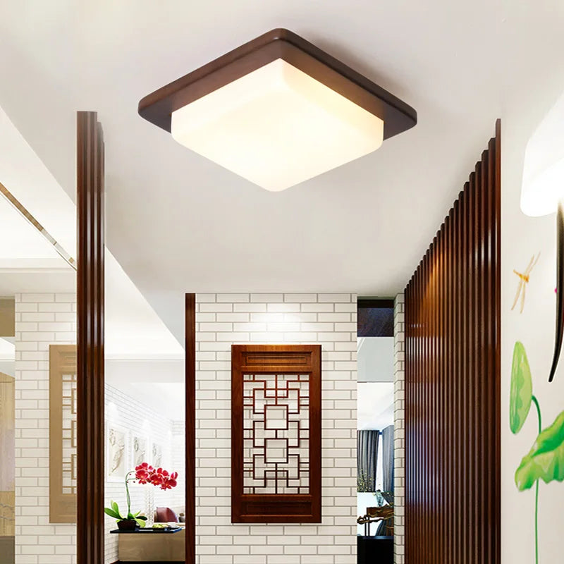 Bois véritable moderne LED lustres lumières d'intérieur pour chambre étude salon décoration de la maison lampes luminaire éclairage en caoutchouc lumière - vue 4 sur 10
