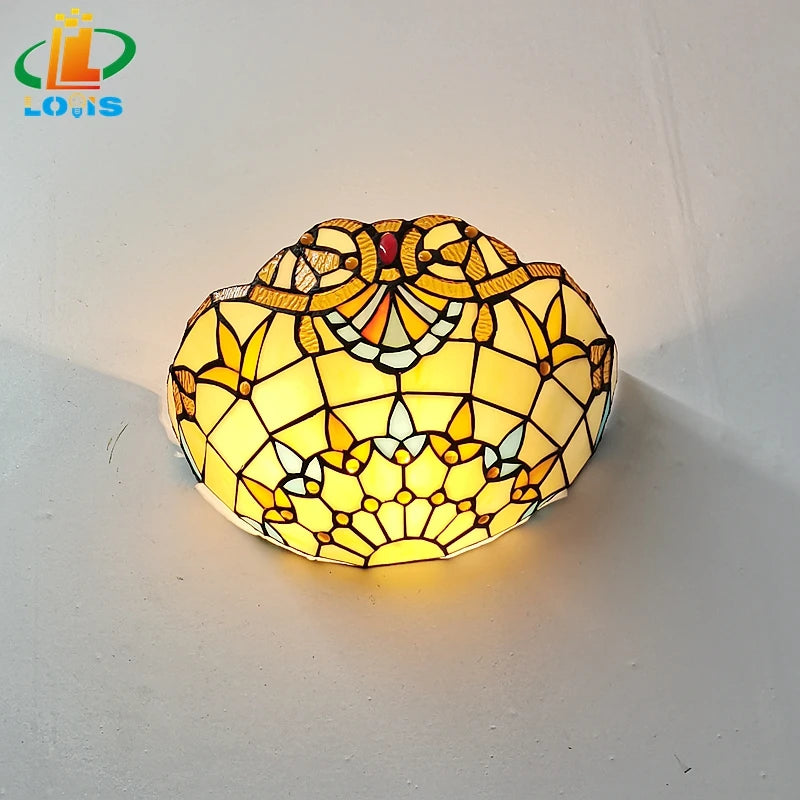 Wandleuchte aus Glas im europäischen Art-Déco-Tiffany-Stil - vue 4 sur 6