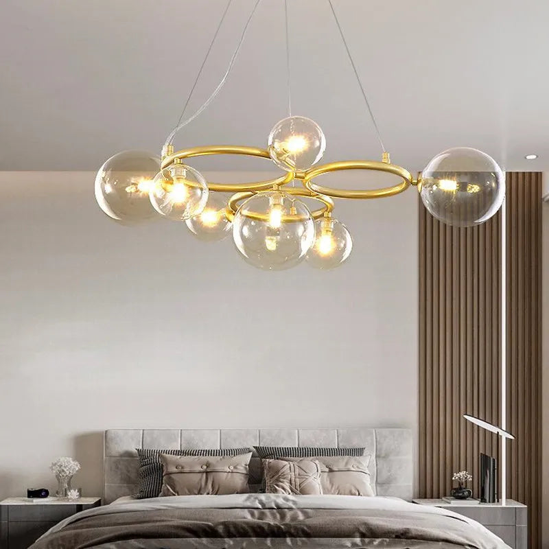 suspension moderne en verre avec ampoule incluse pour décoration intérieure - vue 5 sur 16