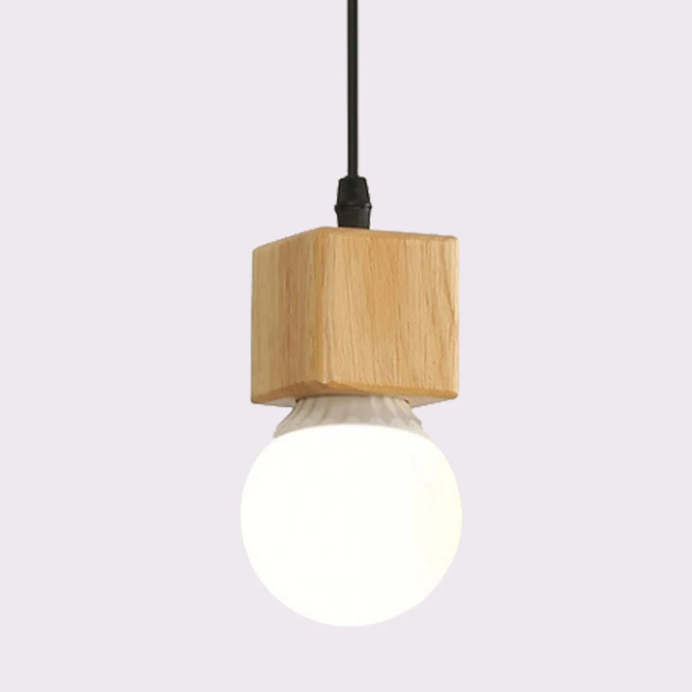 suspension Mengjay Vintage industriel rustique en bois - vue 6 sur 10