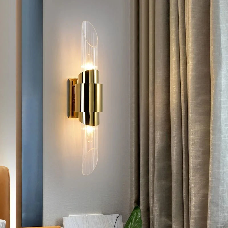 applique murale moderne en verre et cristal élégant - vue 5 sur 7