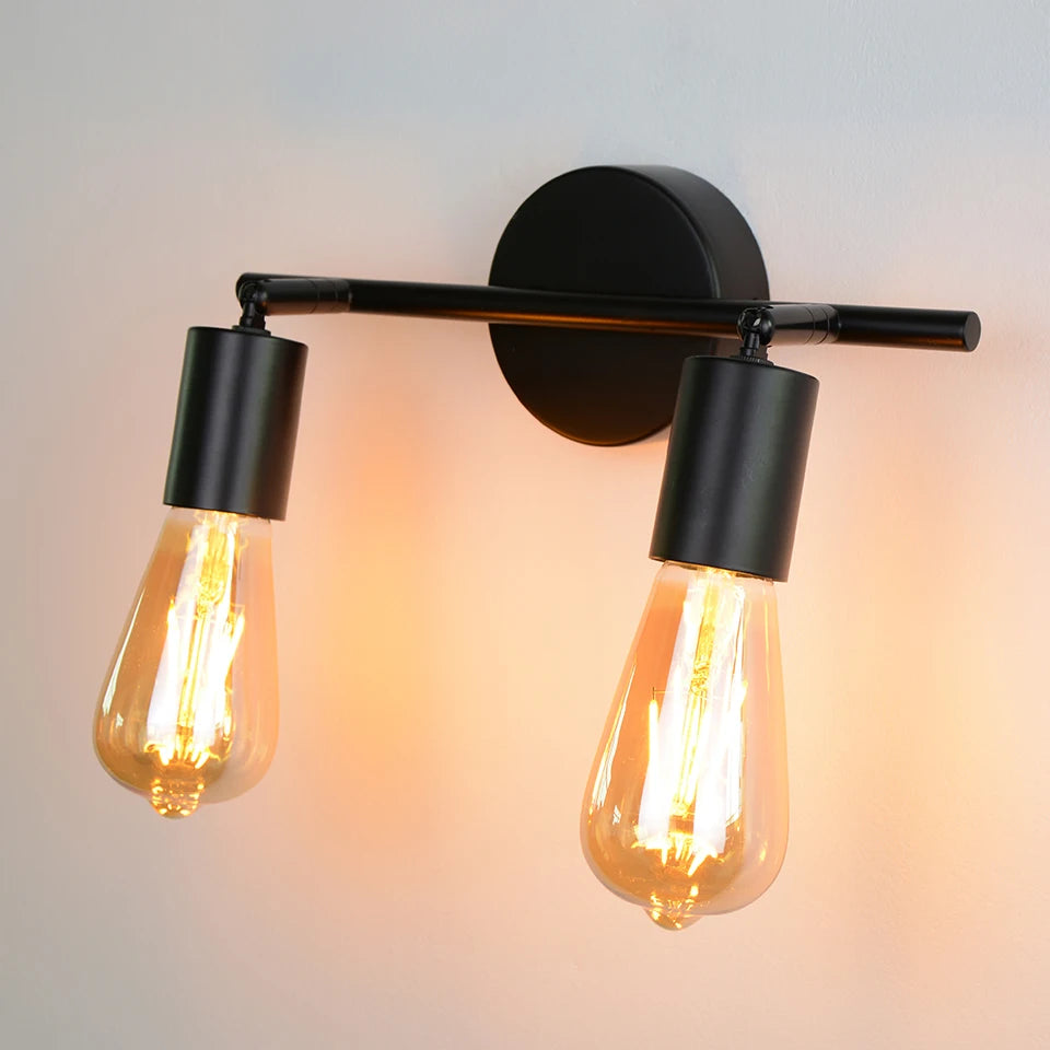 Applique murale LED lampe moderne lampe en bois E27 nordique Style Loft lumières industrielle Vintage fer applique murale pour Bar café Restaurant maison - vue 5 sur 12
