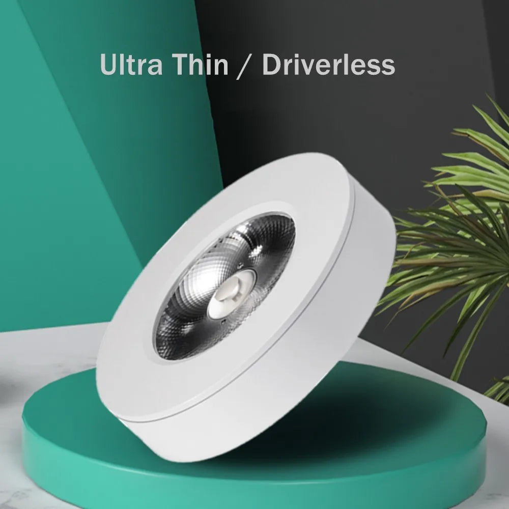 plafonniers ultra minces sans conducteur montés surface cob led spots éclairage - vue 3 sur 6