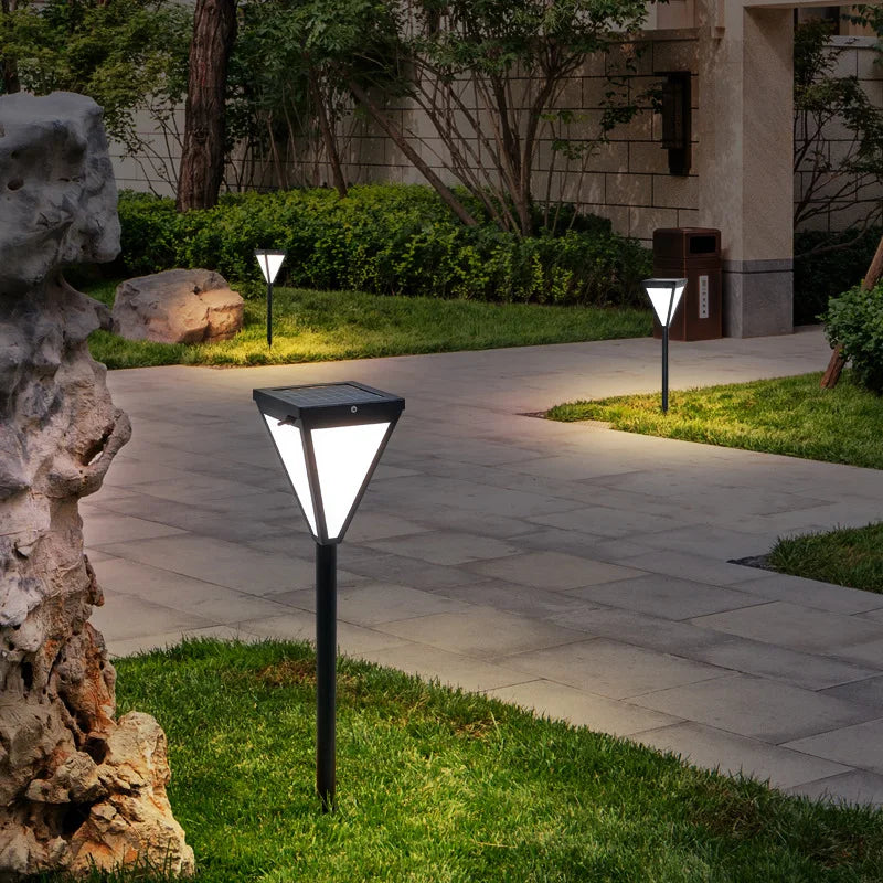 Lampe de pelouse solaire extérieure LED lampe de stigmatisation rougeoyante sans électricité couloir de jardin moderne terrasse ronde lumières de pelouse imperméables - vue 5 sur 7