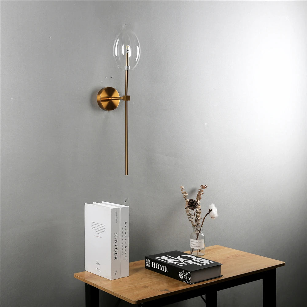 applique murale led moderne avec abat-jour en verre transparent - vue 7 sur 7