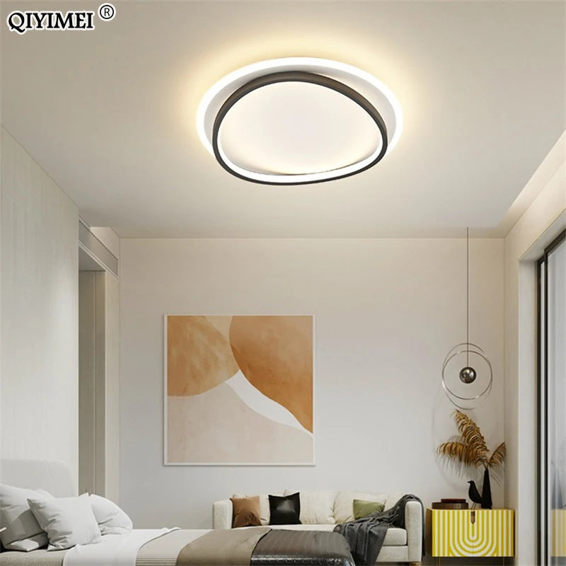 lustre moderne en aluminium acrylique avec télécommande led - vue 5 sur 12