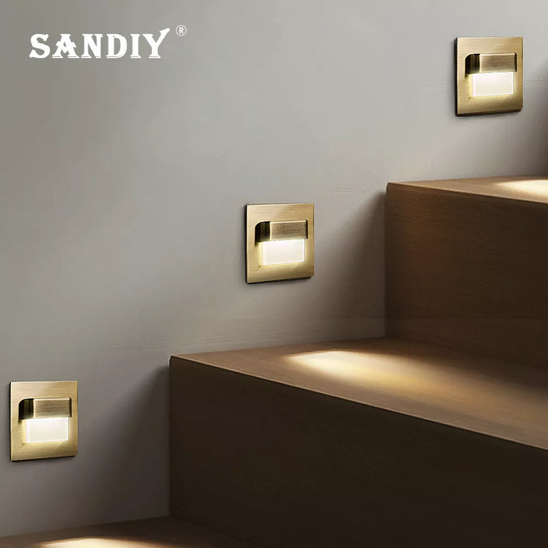 SANDIY Applique murale encastrée avec capteur de mouvement pour escaliers