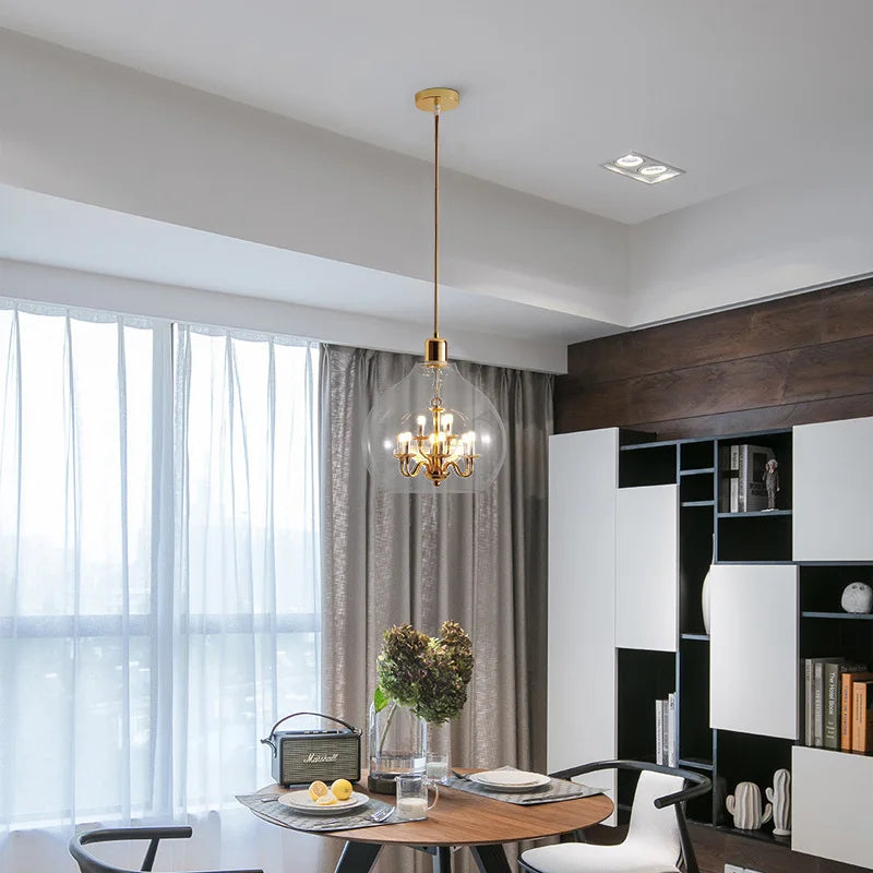 lustres en verre pour décoration de loft et restauration - vue 5 sur 6