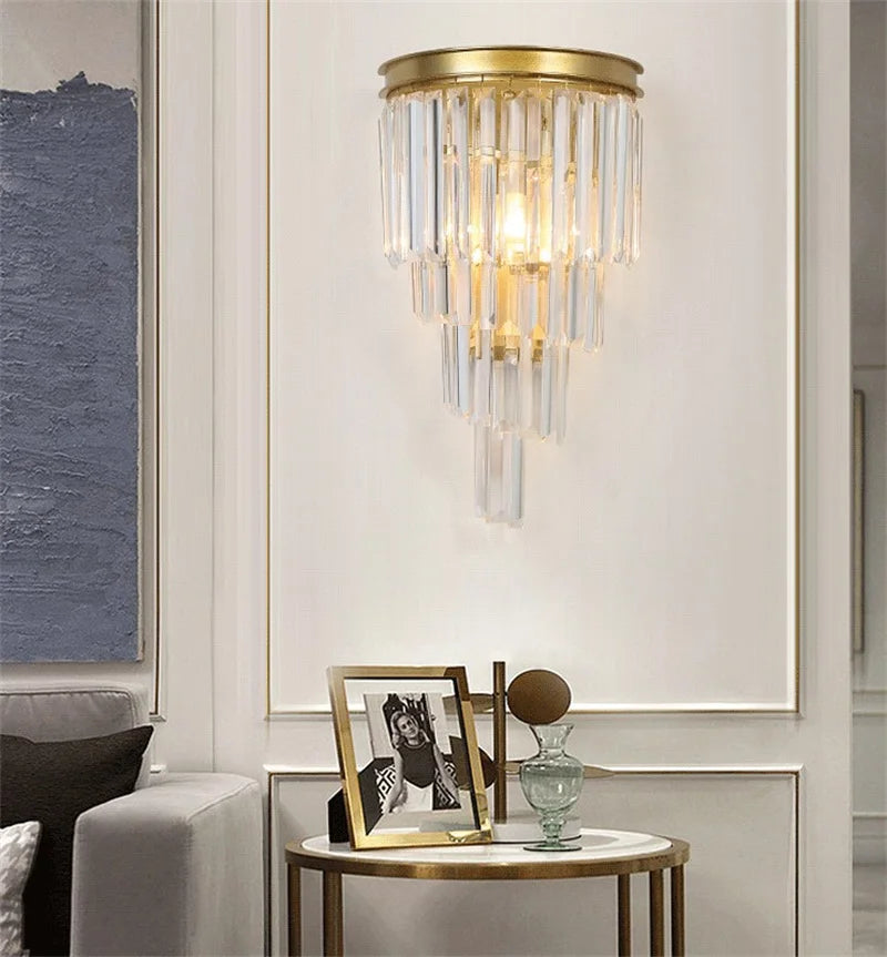 applique murale nordique en cristal pour décoration moderne intérieure - vue 5 sur 6