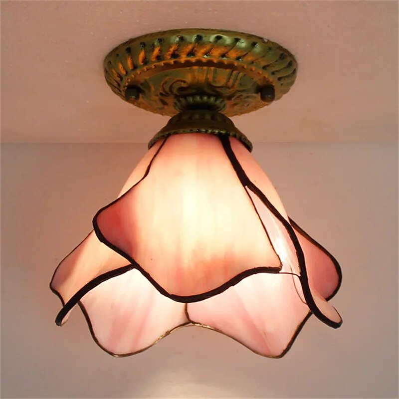 Plafonnier Led en verre créatif moderne avec ampoule 7W E27 - vue 5 sur 30