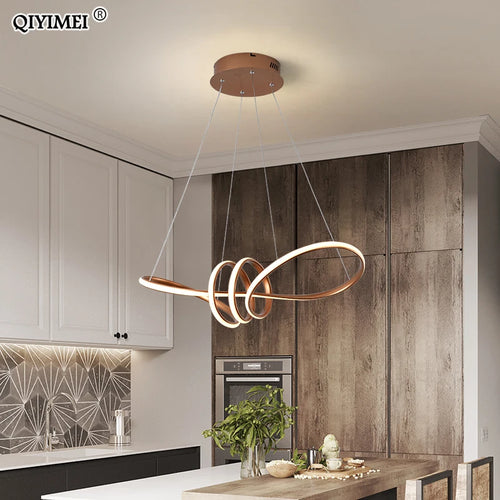 lampe suspendue led moderne avec télécommande luminaria avize