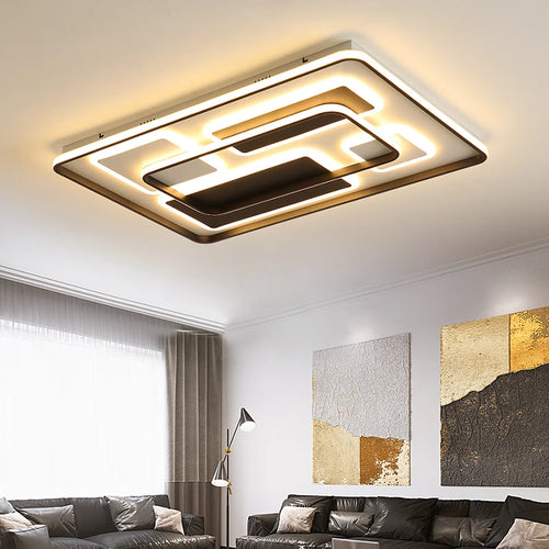 Moderne LED-Deckenleuchte aus Schmiedeeisen und Acryl für die Innendekoration - vue 2 sur 9