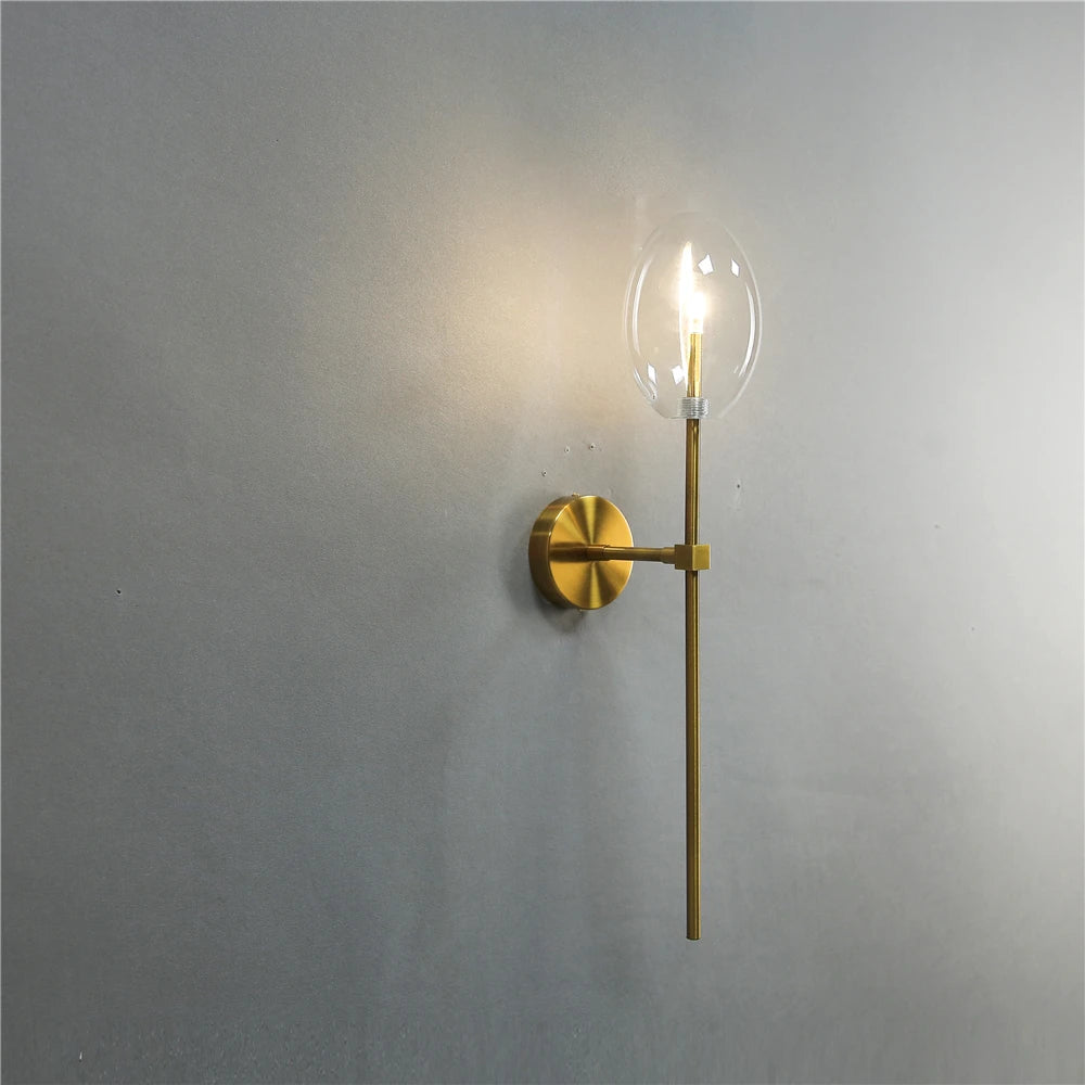 applique murale led moderne avec abat-jour en verre transparent - vue 4 sur 7