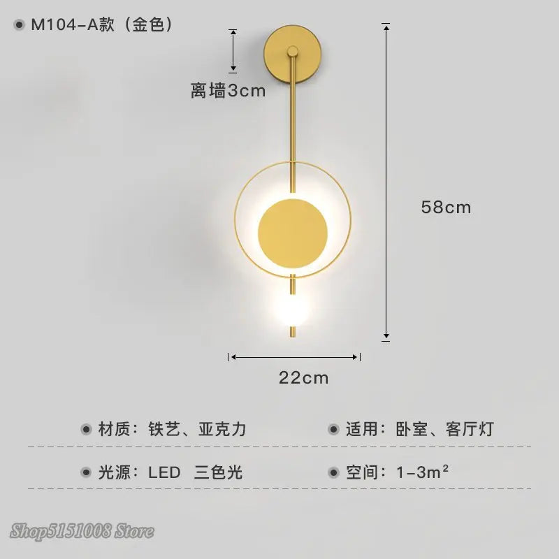 Moderne minimalistische LED-Wandleuchte im nordischen Stil für den Innenbereich - vue 6 sur 23