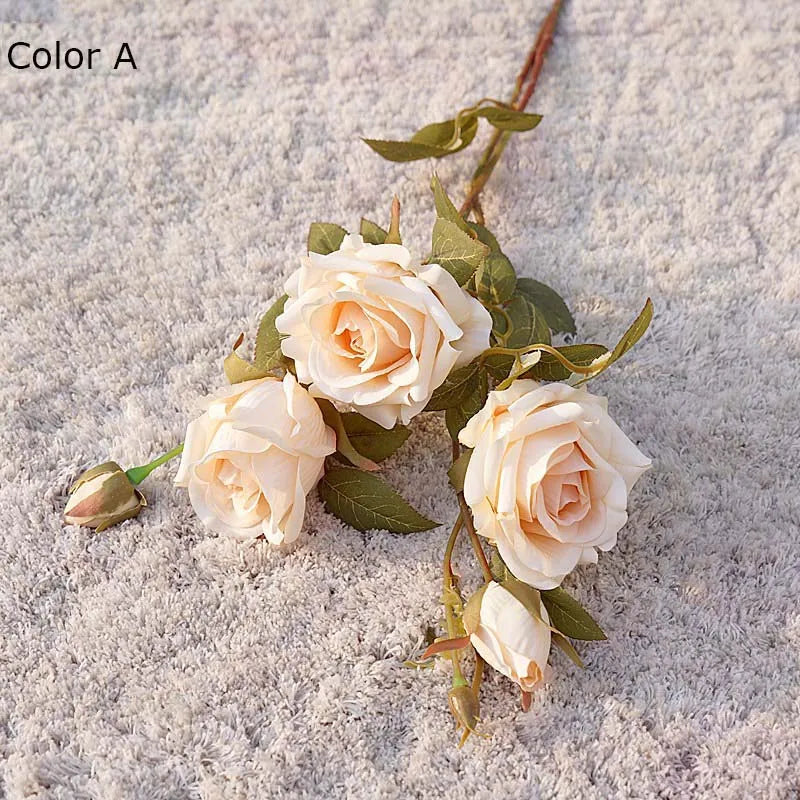 nouvelle décoration dautomne roses bouclées fleurs artificielles luxe - vue 2 sur 10