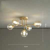 Moderner Kronleuchter aus Glas mit dekorativem Licht und zeitgemäßem Design