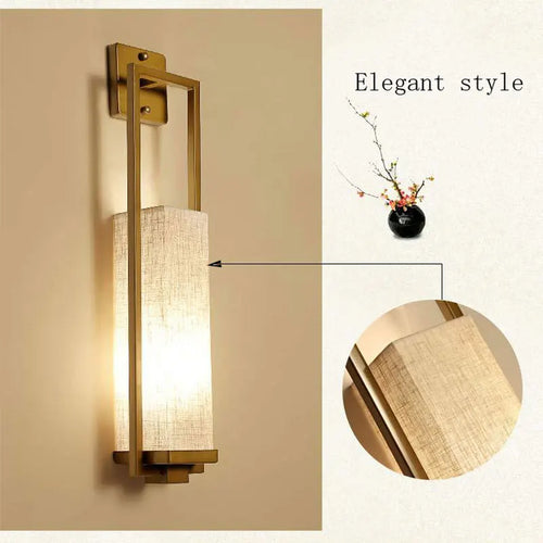 style chinois applique lampe de chevet salon chambre couloir hôtel mur escalier lampe e27 tissu luminaire applique - vue 5 sur 7